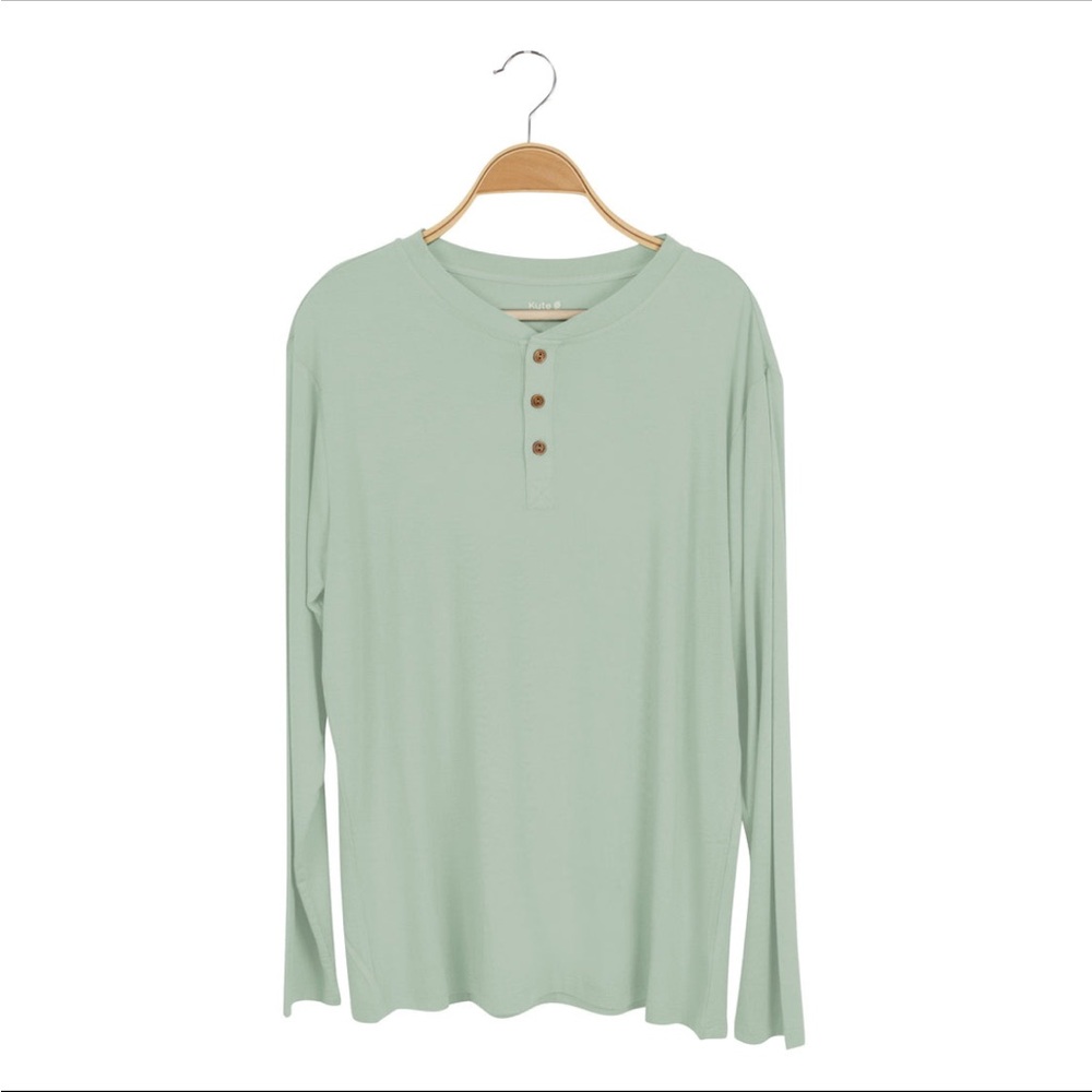 Kyte Baby Men’s Long Sleeve Henley Top - Thyme